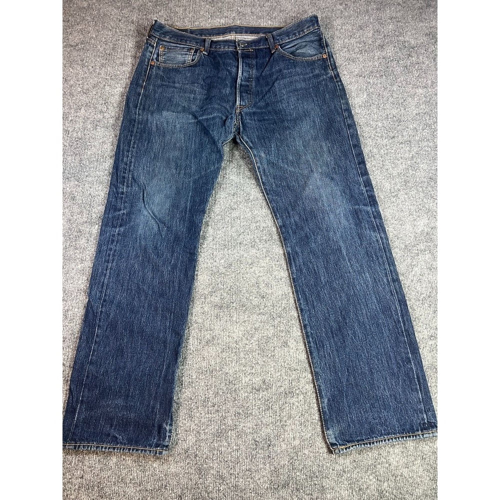 Levi's 501 Original Jeans 36x32 Button Fly Faded Indigo Straight Leg Y2K Grunge